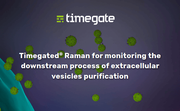 Timegated® Raman for monitoring the downstream process of extracellular vesicles application note banner.